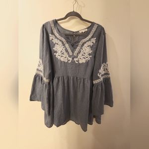 Indigo Soul Womens Lace Tunic Size XL